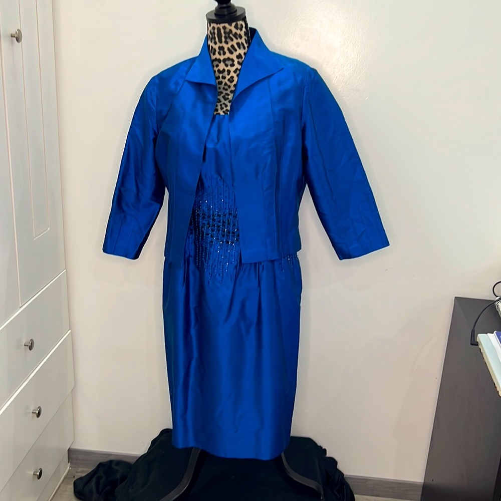 Marisa Bartelli royal blue dress with jacket
